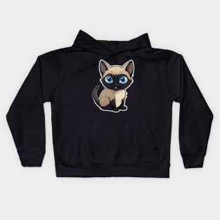 Cute Siamese Cat Lover Funny Siamese Cat Kids Hoodie